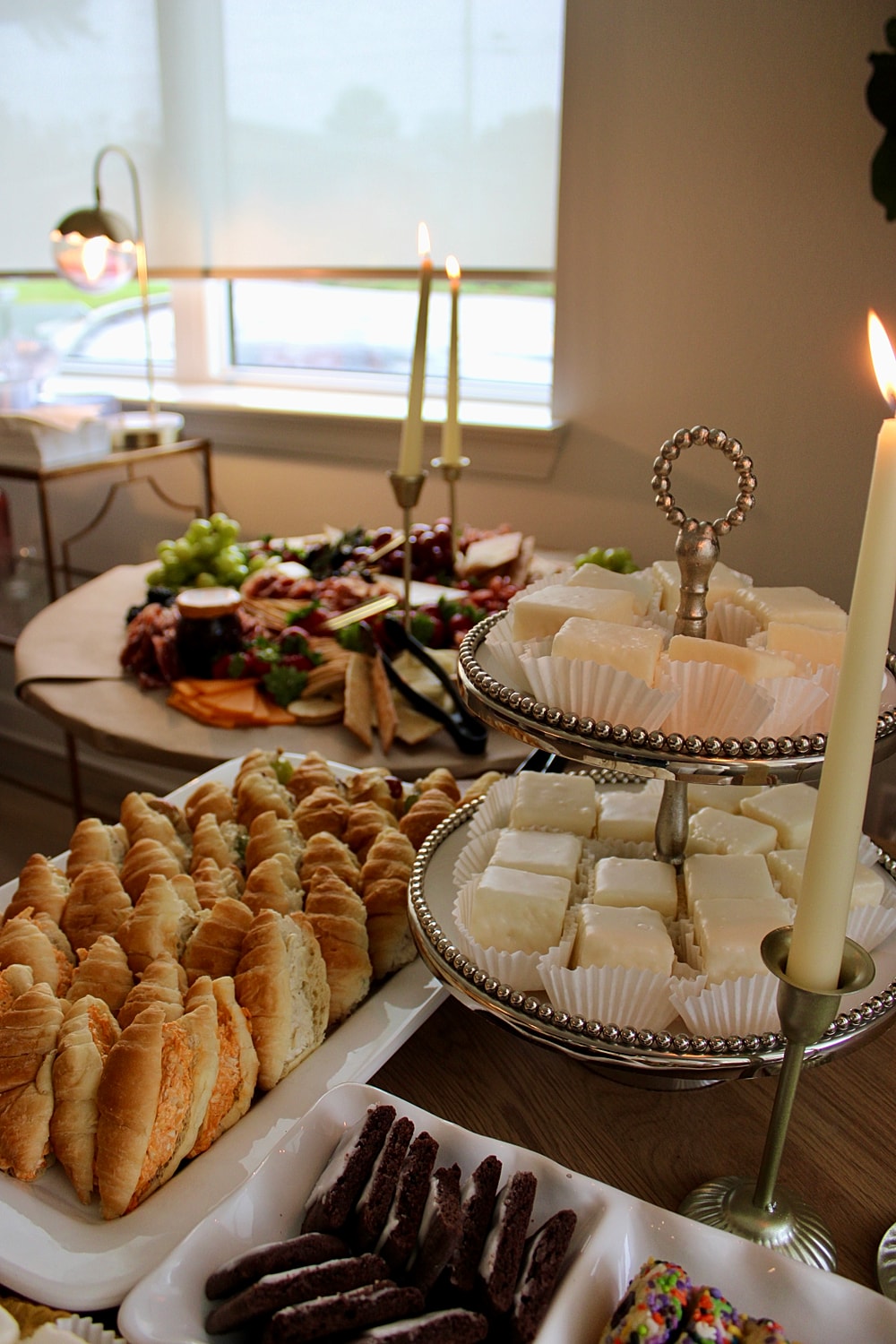 Delicious assortment of croissants and desserts.