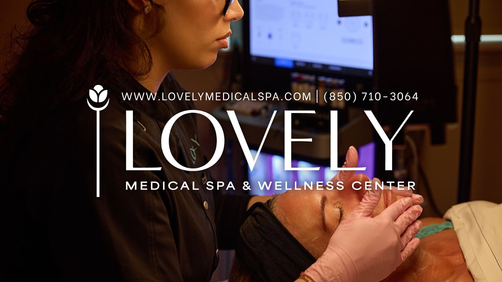 Client receiving treatment at medical spa.