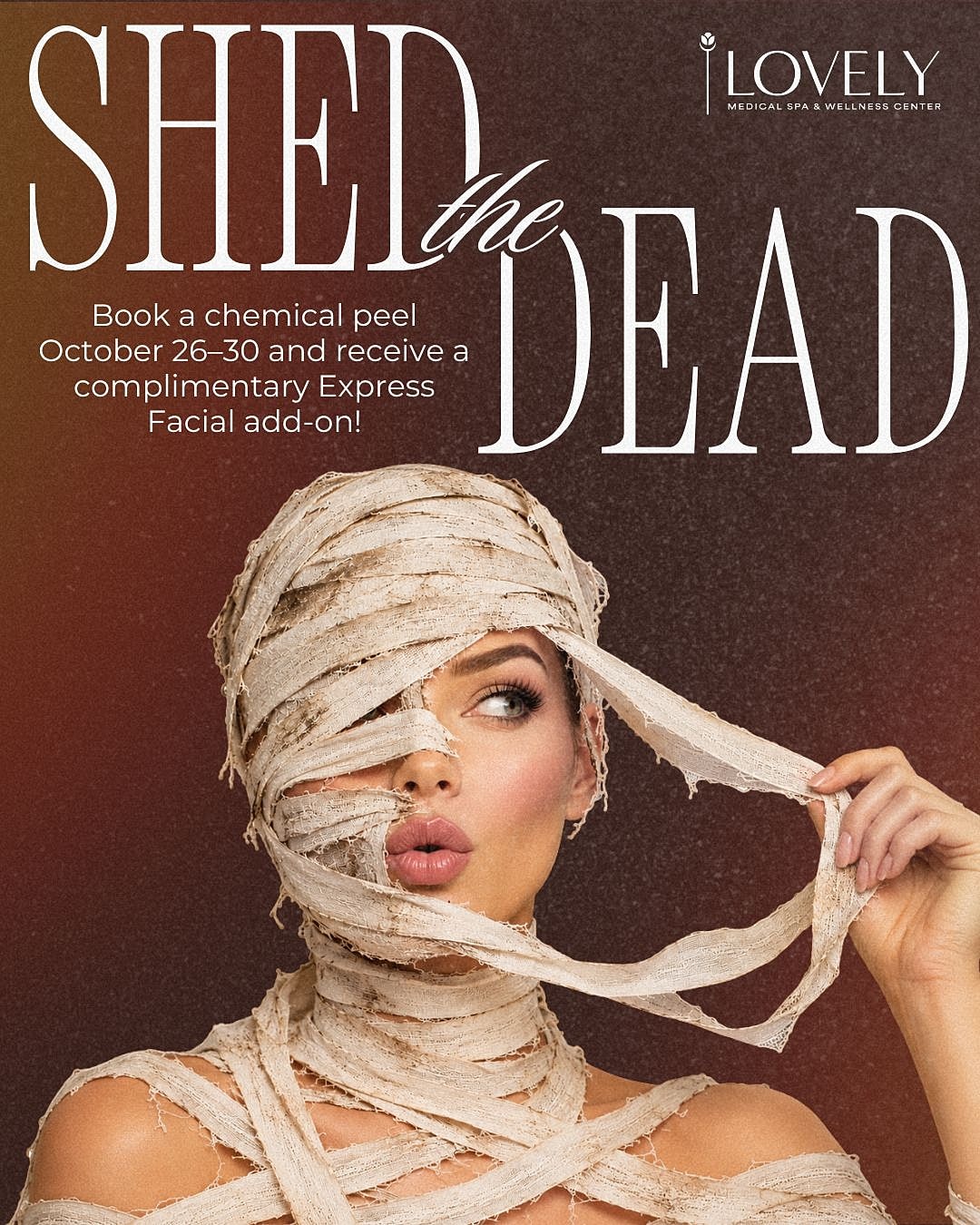 Promotional image for chemical peel and facial add-on
